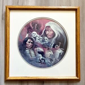Vintage Carole Bourdo Signed and Number “RED CLOUD” Native American Lithograph